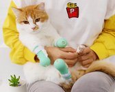 Kattenlaarsjes 4 Stuks - Poot Protector - Anti-Scratch Kattenschoenen - Krasbeschermer Kat - Anti-Kras Katten Schoen - Groen