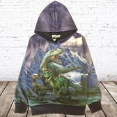 Blauwe hoodie met meerdere dinosaurussen