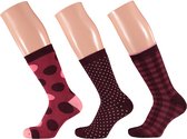 Badstof dames sokken | Multi Rose | 6 Pak | Maat 36/41 | Uniek motief | Warme sokken dames | Sokken dames | Wintersokken dames | Dikke sokken dames | Apollo