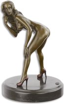 Een Erotisch Bronzen Beeld Vrouwelijk Naakt 16x16x24 cm