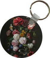 Porte-clés - Nature morte aux fleurs dans un vase en verre - Peinture de Jan Davidsz. de Heem - Plastique - Rond
