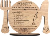 Recept getuige - houten wenskaart - kaart van hout om iemand als getuige te vragen - gepersonaliseerd