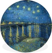 WallCircle - Wandcirkel ⌀ 30 - De Sterrennacht - Schilderij van Vincent van Gogh - Ronde schilderijen woonkamer - Wandbord rond - Muurdecoratie cirkel - Kamer decoratie binnen - Wanddecoratie muurcirkel - Woonaccessoires