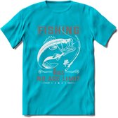 Fishing Has No Age Limit - Vissen T-Shirt | Grijs | Grappig Verjaardag Vis Hobby Cadeau Shirt | Dames - Heren - Unisex | Tshirt Hengelsport Kleding Kado - Blauw - L