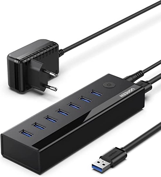 UGREEN USB 3.0 Hub 7 Poorten 5Gbps Data Hub met 5V/2A Voeding Opladen 1M  Kabel voor... | bol.com