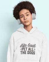 Life Goal Pet All The Dogs Hoodie, Grappige Cadeau Voor Hondenliefhebbers, Schattige Sweatshirt Voor Hondenbezitters, Unisex Sweatshirt, D004-053W, XXL, Wit