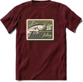 Vissen T-Shirt | Grappig Verjaardag Vis Hobby Cadeau Shirt | Dames - Heren - Unisex | Tshirt Hengelsport Kleding Kado - Burgundy - M