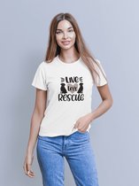 Live Love Rescue T-Shirt, Cute Dog Themed T-Shirt With Paw, Gift For Dog Owners, Unique Gift For Dog Lovers, Unisex Soft Style T-Shirt, D001-073W, M, Wit