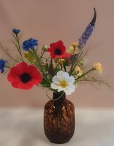 Seta Fiori - Zijden Bloemen Kunstboeket - Kunstbloemen Boeket voor Binnen - Met Cheetah Vaas - Veldboeket - Compleet - 45cm