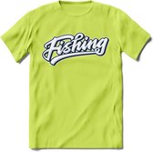 Fishing - Vissen T-Shirt | Grappig Verjaardag Vis Hobby Cadeau Shirt | Dames - Heren - Unisex | Tshirt Hengelsport Kleding Kado - Groen - 3XL