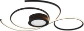 LED Plafondlamp - Plafondverlichting - Iona Jivino - 48W - Aanpasbare Kleur - Dimbaar - Rond - Mat Zwart - Aluminium