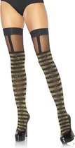 Lurex striped thigh highs