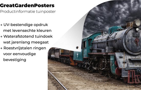 Posters de jardin extérieur Train - Storm - Rails - 90x60 cm - Toile jardin