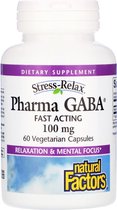Natural Factors, Stress Relax, Pharma GABA, 100 mg, 60 vegetarische capsules