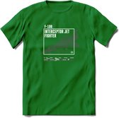 F-106 Vliegtuig T-Shirt | Unisex leger Kleding | Dames - Heren Straaljager shirt | Army F16 | Grappig bouwpakket Cadeau | - Donker Groen - M