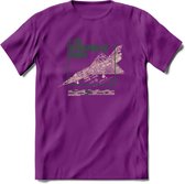 F-106 Vliegtuig T-Shirt | Unisex leger Kleding | Dames - Heren Straaljager shirt | Army F16 | Grappig bouwpakket Cadeau | - Paars - XXL