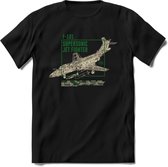 F-101 Vliegtuig T-Shirt | Unisex leger Kleding | Dames - Heren Straaljager shirt | Army F16 | Grappig bouwpakket Cadeau | - Zwart - 3XL