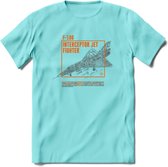 F-106 Vliegtuig T-Shirt | Unisex leger Kleding | Dames - Heren Straaljager shirt | Army F16 | Grappig bouwpakket Cadeau | - Licht Blauw - M