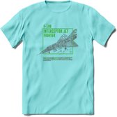 F-106 Vliegtuig T-Shirt | Unisex leger Kleding | Dames - Heren Straaljager shirt | Army F16 | Grappig bouwpakket Cadeau | - Licht Blauw - L