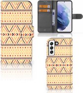 Wallet Book Case Geschikt voor Samsung Galaxy S22 GSM Hoesje Aztec Yellow