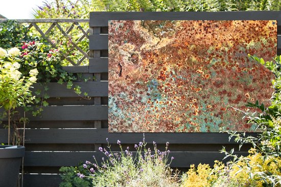 Affiche de jardin Rouille - Acier - Blauw - 120x80 cm - Jardin