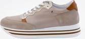 KUNOKA STRIPY platform sneaker beige and cuoio - Sneakers Dames - maat 37 - Wit Bruin Beige