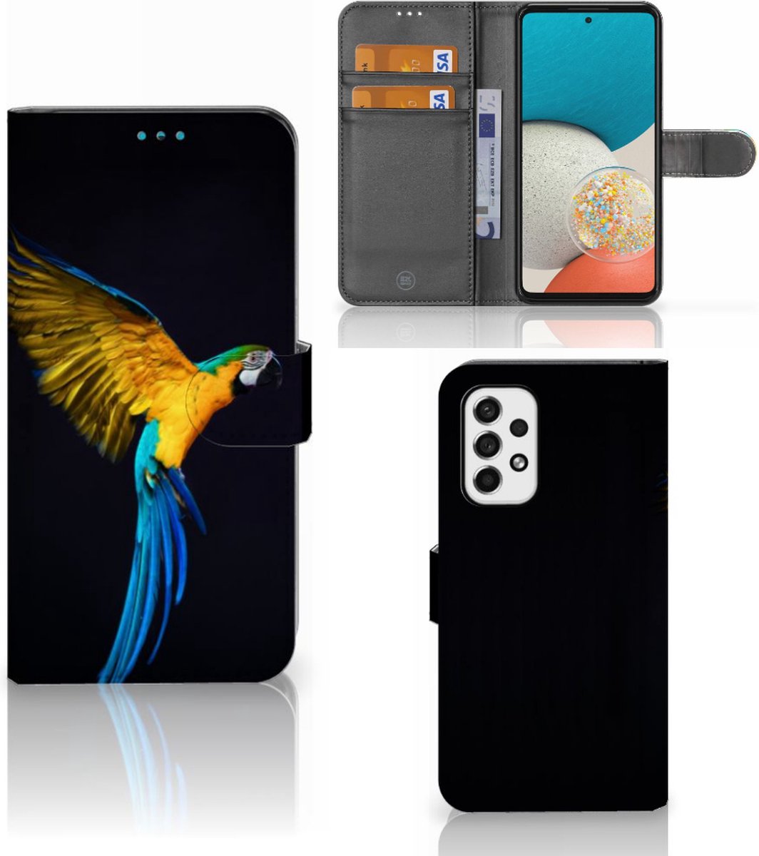 Samsung Galaxy A53 Telefoonhoesje met Pasjes Papegaai