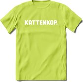 Kattenkop - Katten T-Shirt Kleding Cadeau | Dames - Heren - Unisex | Kat / Dieren shirt | Grappig Verjaardag kado | Tshirt Met Print | - Groen - S