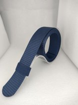 RR21-92.140bl : Nylon gewoven riem, blauw, 140cm (zonder buckle / gesp)