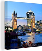 Canvas Schilderij Tower Bridge - Londen - Engeland - 90x90 cm - Wanddecoratie