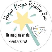 20 x Traktatiestickers Hocus Pocus Toveren - Afscheid Peuterspeelzaal Kinderdagverblijf Basisschool - Kleuterklas | Blauwe Sluitsticker | Wensetiket - Cadeausticker - Kinder Trakta