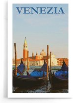 Walljar - Venetië Boten - Muurdecoratie - Poster