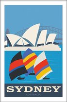 Walljar - Australië Sydney Opera House - Muurdecoratie - Poster met lijst