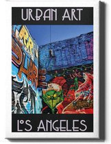 Walljar - Los Angeles Graffiti Muur - Muurdecoratie - Canvas schilderij