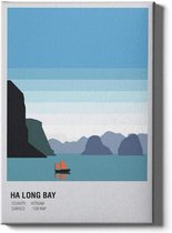 Walljar - Ha Long Bay Vietnam - Muurdecoratie - Canvas schilderij