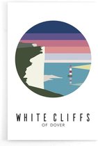 Walljar - White Cliffs Of Dover United Kingdom Night III - Muurdecoratie - Poster