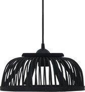 vidaXL Hanglamp halfrond 40 W E27 34x14.5 cm bamboe zwart