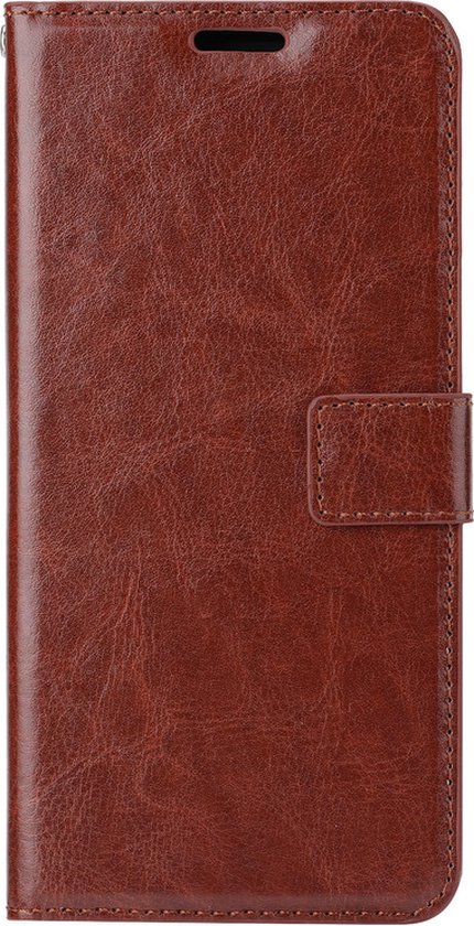 Coque pour Samsung Galaxy S10 - Bookcase - Espace pour 3 cartes - Similicuir - avec 3x Protecteur d'écran trempé - SAFRANT1 - Marron Foncé
