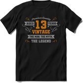 13 Jaar Legend T-Shirt | Goud - Zilver | Grappig Verjaardag Cadeau | Dames - Heren | - Zwart - M