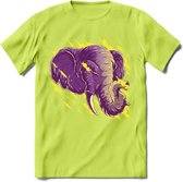 Dieren T-Shirt | Olifant shirt Heren / Dames | Wildlife elephant cadeau - Groen - L