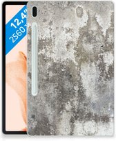 Hoesje Samsung Galaxy Tab S7FE Tablettas Beton met transparant zijkanten