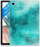 Back Cover Samsung Galaxy Tab A8 2021 Hoesje Painting Blue met doorzichte zijkanten