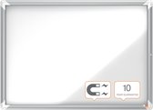 Nobo Premium Plus Afsluitbare Glazen Binnenvitrine Magnetisch met Zijslot- 8xA4 Formaat - Zilver/Wit