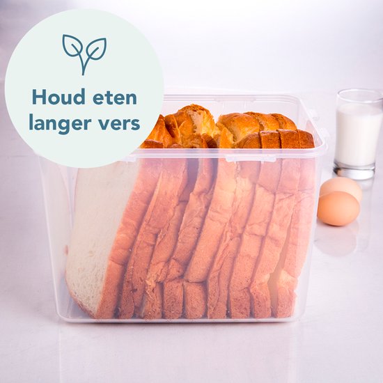 Lock & Lock contenants d'aliments frais | Conservateur frais pour un demi-pain | Boite à pain | Boîte à pain - Set de 2 - 3,9 litres - Transparent