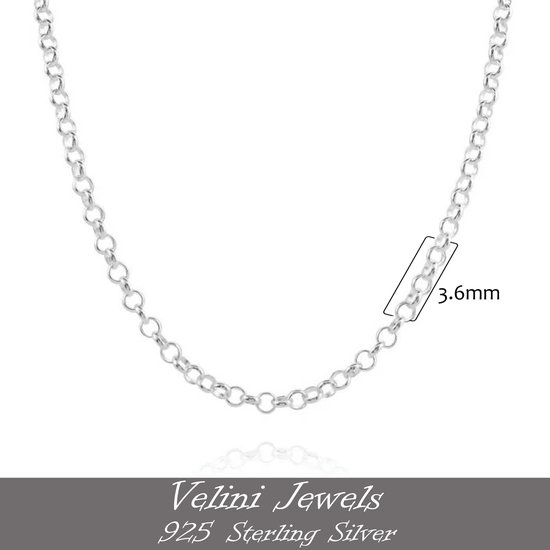 Velini jewels-Rolow 3.6MM-925 Zilver Ketting-40CM