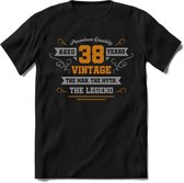 38 Jaar Legend T-Shirt | Goud - Zilver | Grappig Verjaardag Cadeau | Dames - Heren | - Zwart - XL