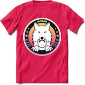 Saitama T-Shirt | Wolfpack Crypto ethereum Heren / Dames | bitcoin munt cadeau - Roze - XXL