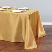 Luxe Tafellaken Katoen - 335x228cm - Goud - Satijn Tafelkleed - Eetkamer Decoratie - Tafelen