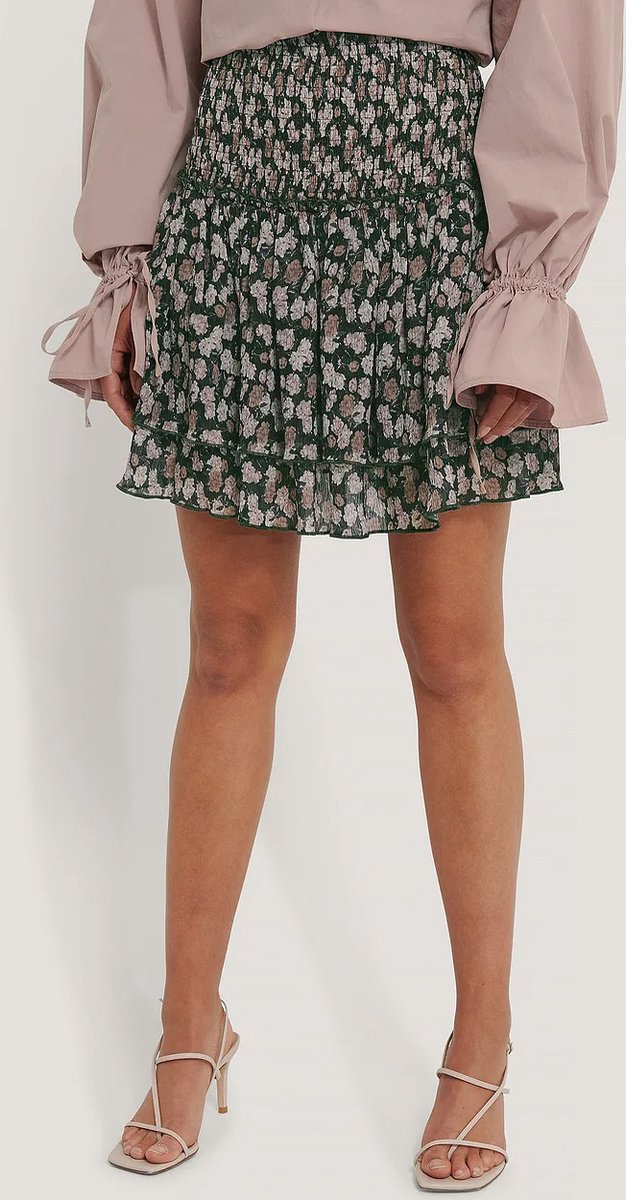 NA-KD Rok Mini Structured Skirt 1014000940 Pink Flower Dames Maat - W36
