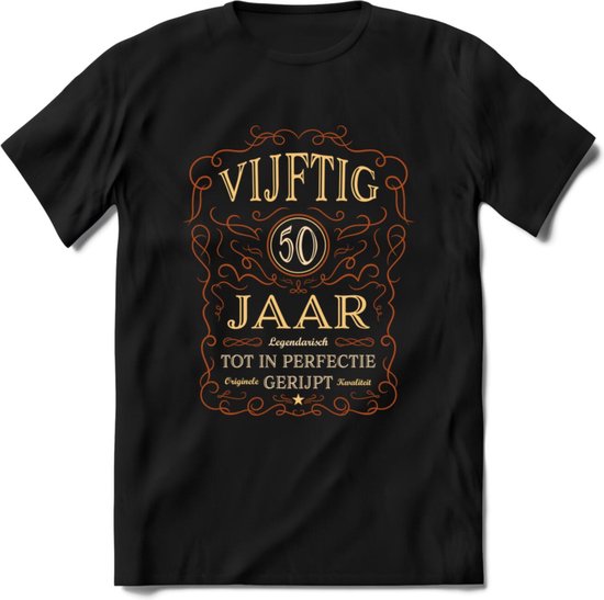 50 Jaar Legendarisch Gerijpt T-Shirt | Roest - Ivoor | Grappig Verjaardag Cadeau | Dames - Heren | - Zwart - XL